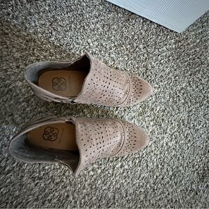 Daisy Fuentes Taupe Perforated Ankle Booties